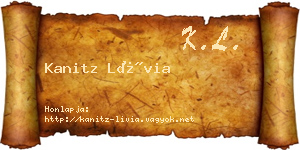 Kanitz Lívia névjegykártya