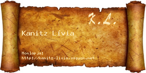 Kanitz Lívia névjegykártya